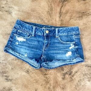 American Eagle American Flag Jean Shorts